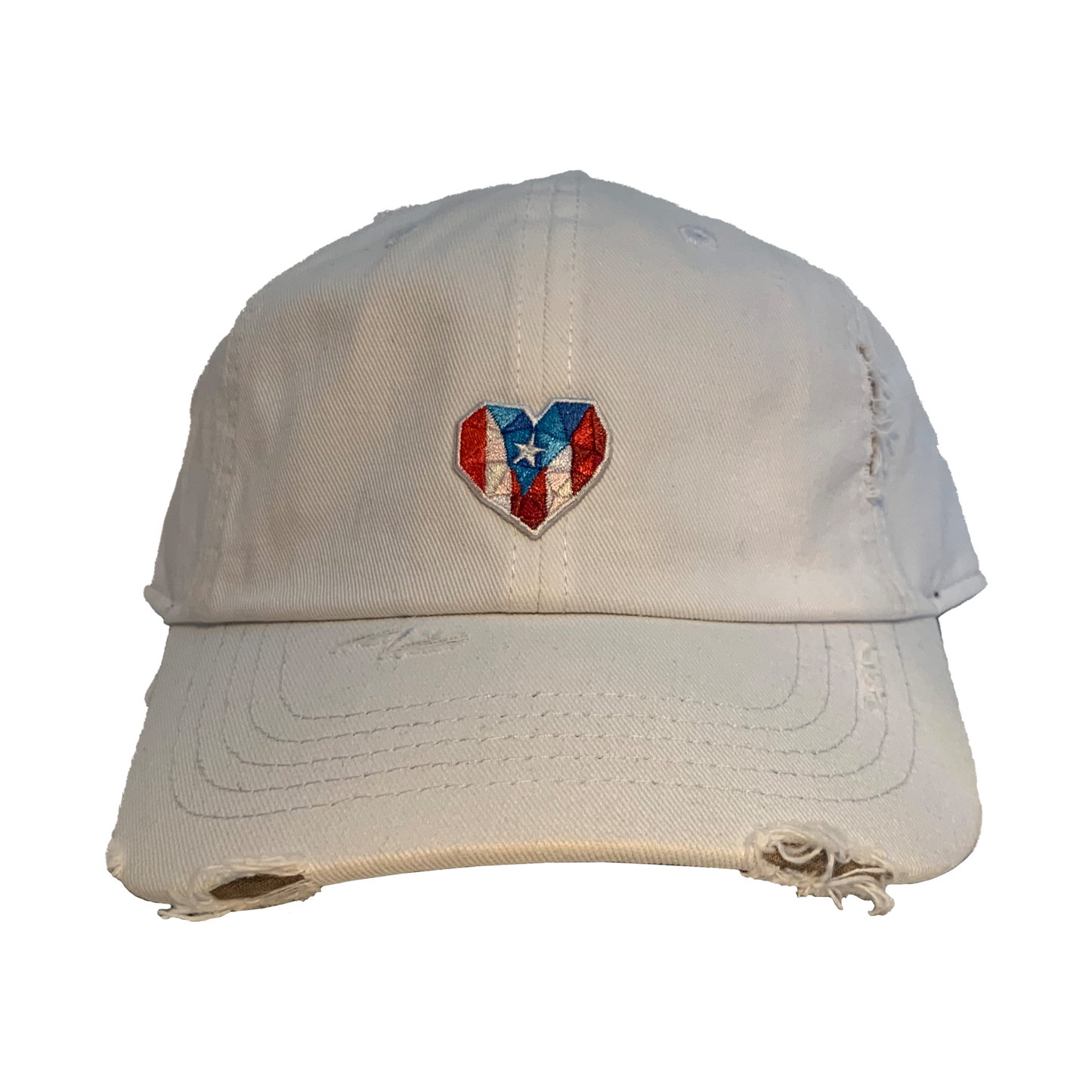 A3 - Mi Corazón Borincano - Distressed Dad Hat (Bori Blanco - Grito de Lares)