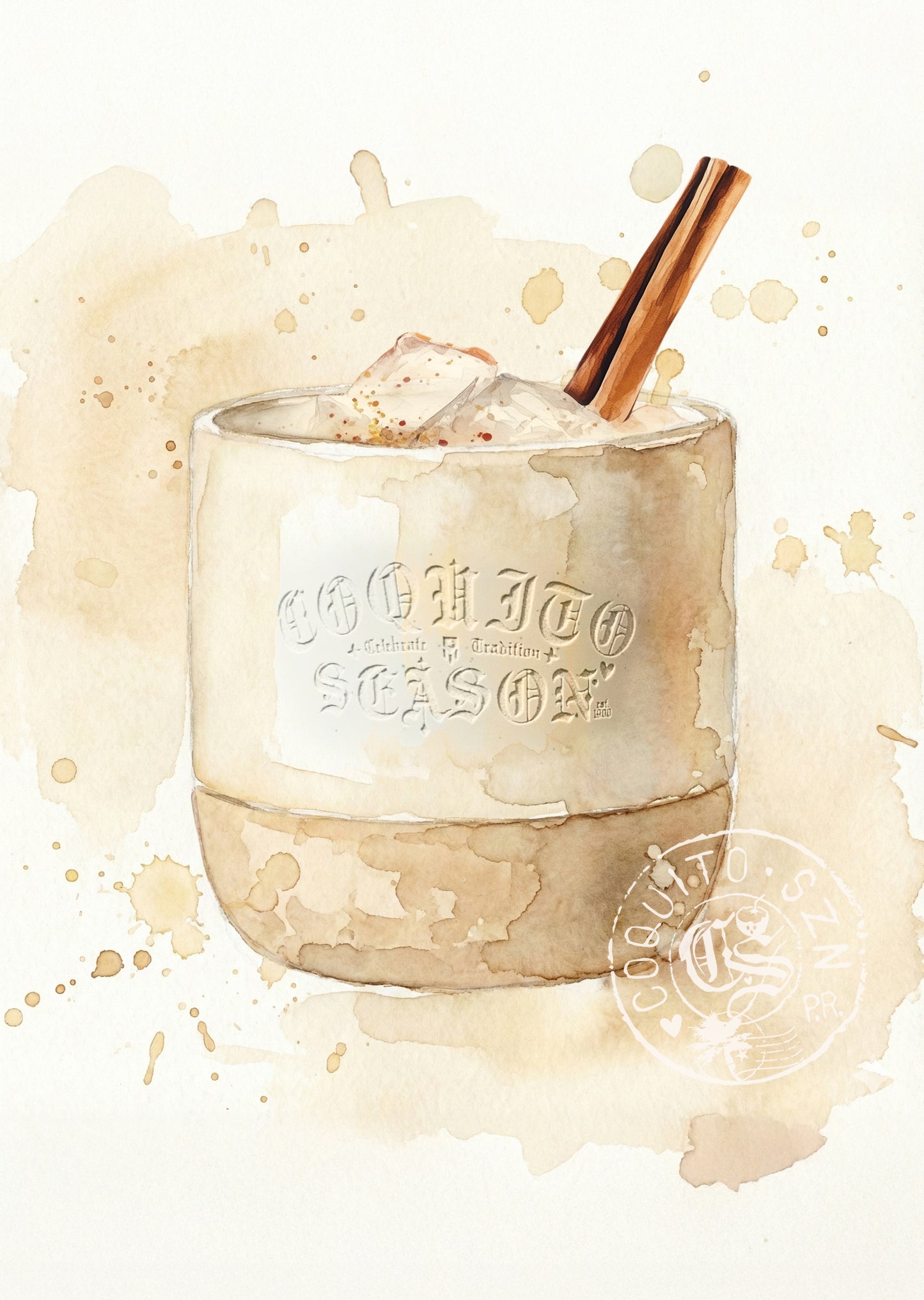 A3 - Coquito Shot Cups (4-Pack) - Ceramic/Engraved/Print
