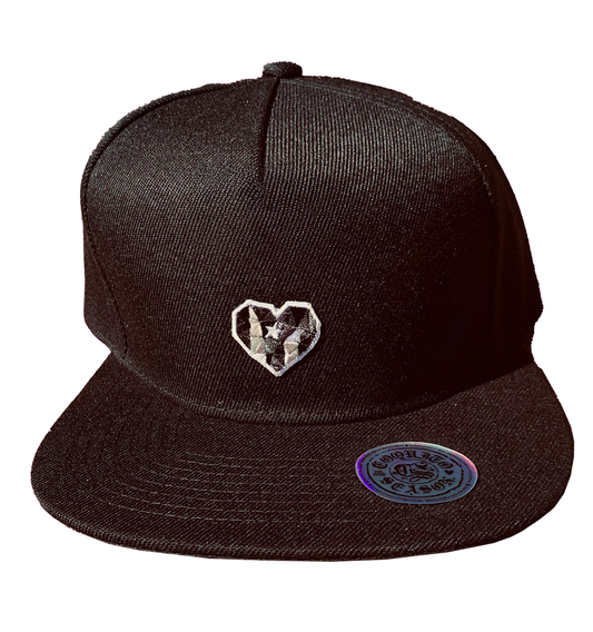 A2 - Corazón Borincano – Flat Bill Vintage Snapback (Black/Black)