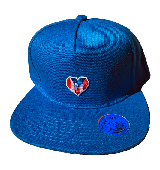 A2 - Corazón Borincano – Flat Bill Vintage Snapback (Blue)