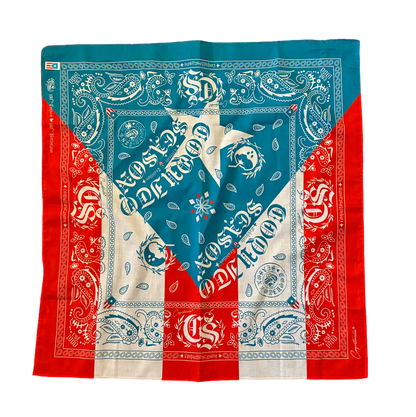 A1 - Bandana Puerto Rican Flag | Light Blue Twist | Premium 100% Cotton *NEW*