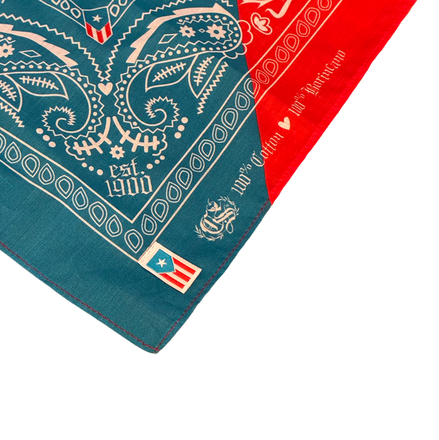A1 - Bandana Puerto Rican Flag | Light Blue Twist | Premium 100% Cotton *NEW*
