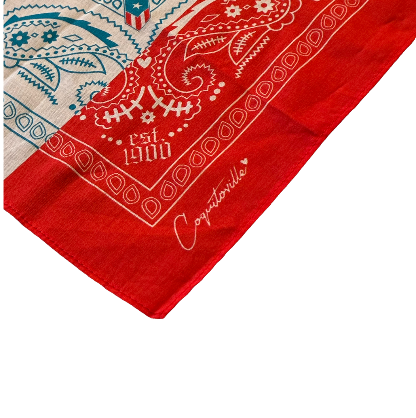 A1 - Bandana Puerto Rican Flag | Light Blue Twist | Premium 100% Cotton *NEW*