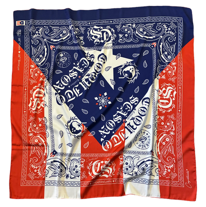 A1 - Bandana Puerto Rican Flag 🇵🇷 | Premium Satin XL Headwrap - Blue/Red/White *NEW*