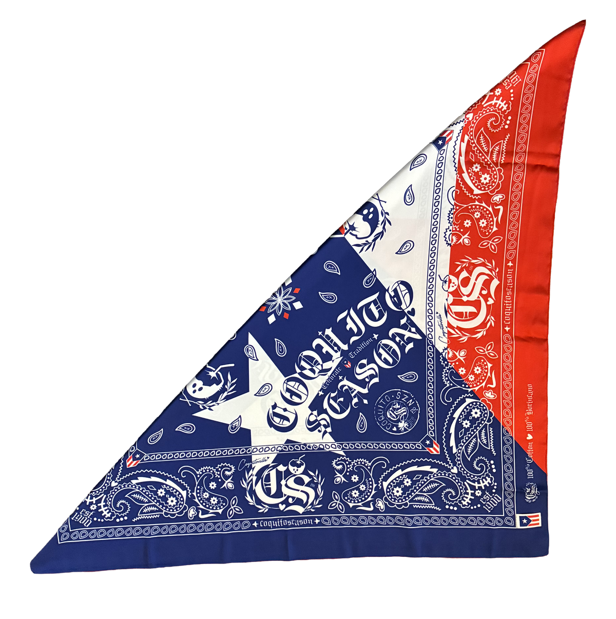 A1 - Bandana Puerto Rican Flag 🇵🇷 | Premium Satin XL Headwrap - Blue/Red/White *NEW*