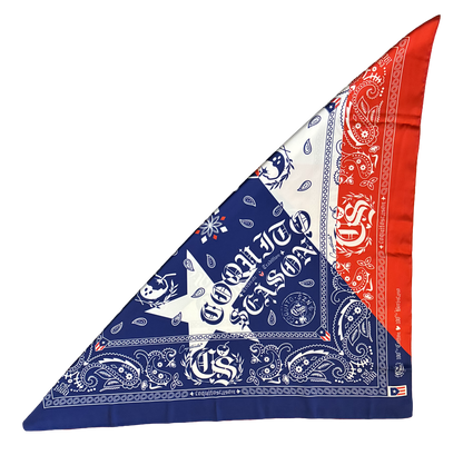A1 - Bandana Puerto Rican Flag 🇵🇷 | Premium Satin XL Headwrap - Blue/Red/White *NEW*