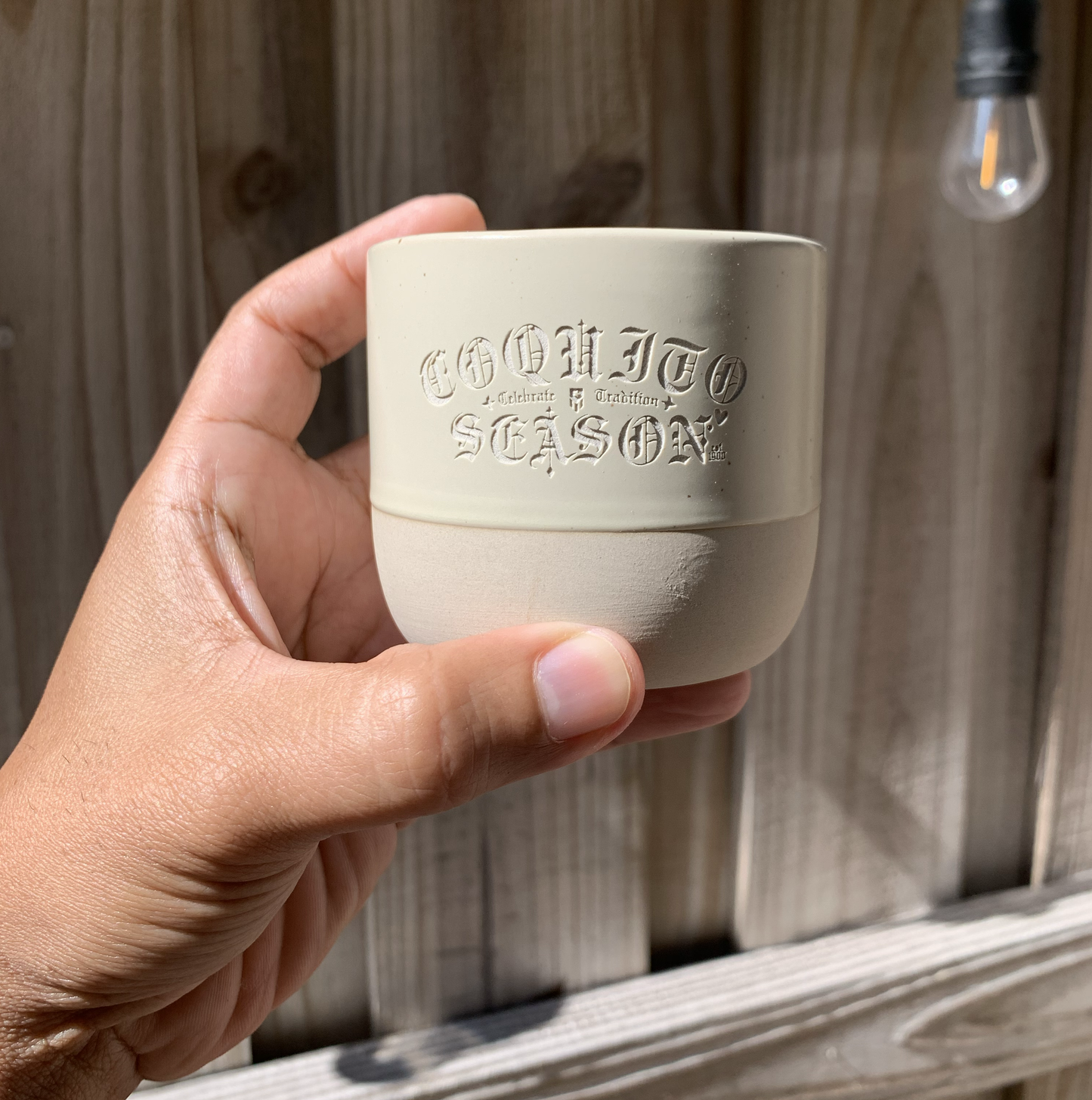 A1 - CoquitoSeason® Ceramic Engraved Coquito Shot Cups (4-Pack)