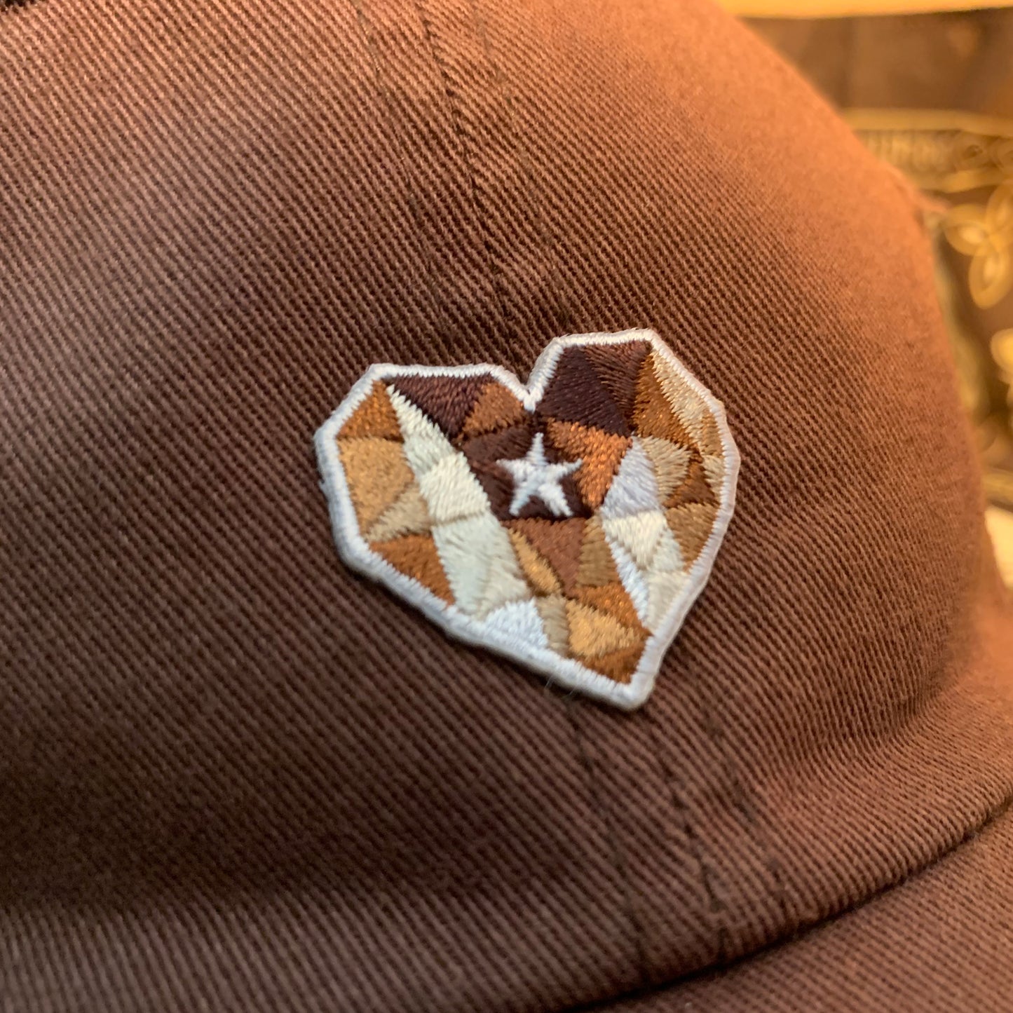 A6 - Mi Corazón Borincano - Distressed Dad Hat (Shades of Brown)