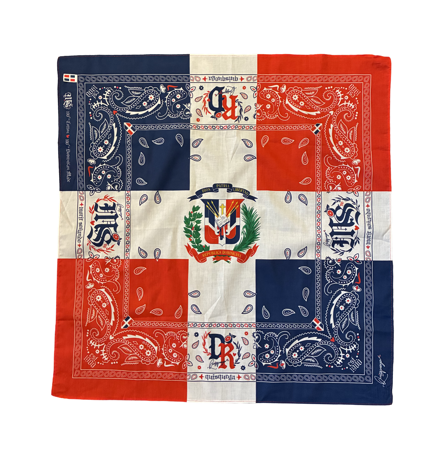 A2 - Bandana Quisqueya - Dominican Republic Flag 🇩🇴 | Premium 100% Cotton *NEW*