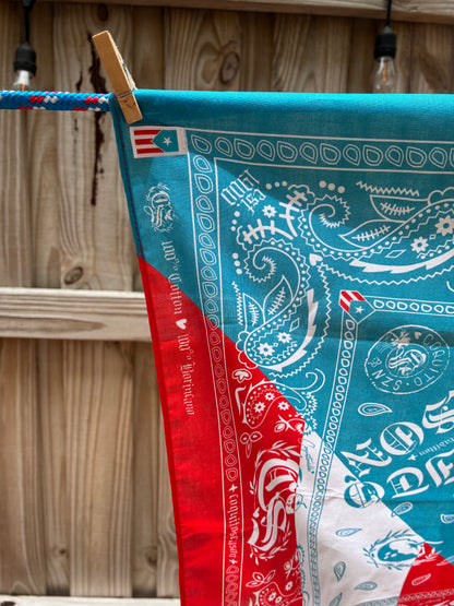 A1 - Bandana Puerto Rican Flag | Light Blue Twist | Premium 100% Cotton *NEW*