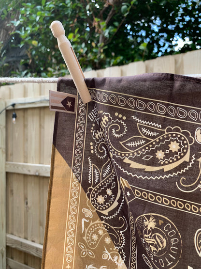 Bandana Puerto Rican Flag 🇵🇷 | Shades of Brown | Premium 100% Cotton