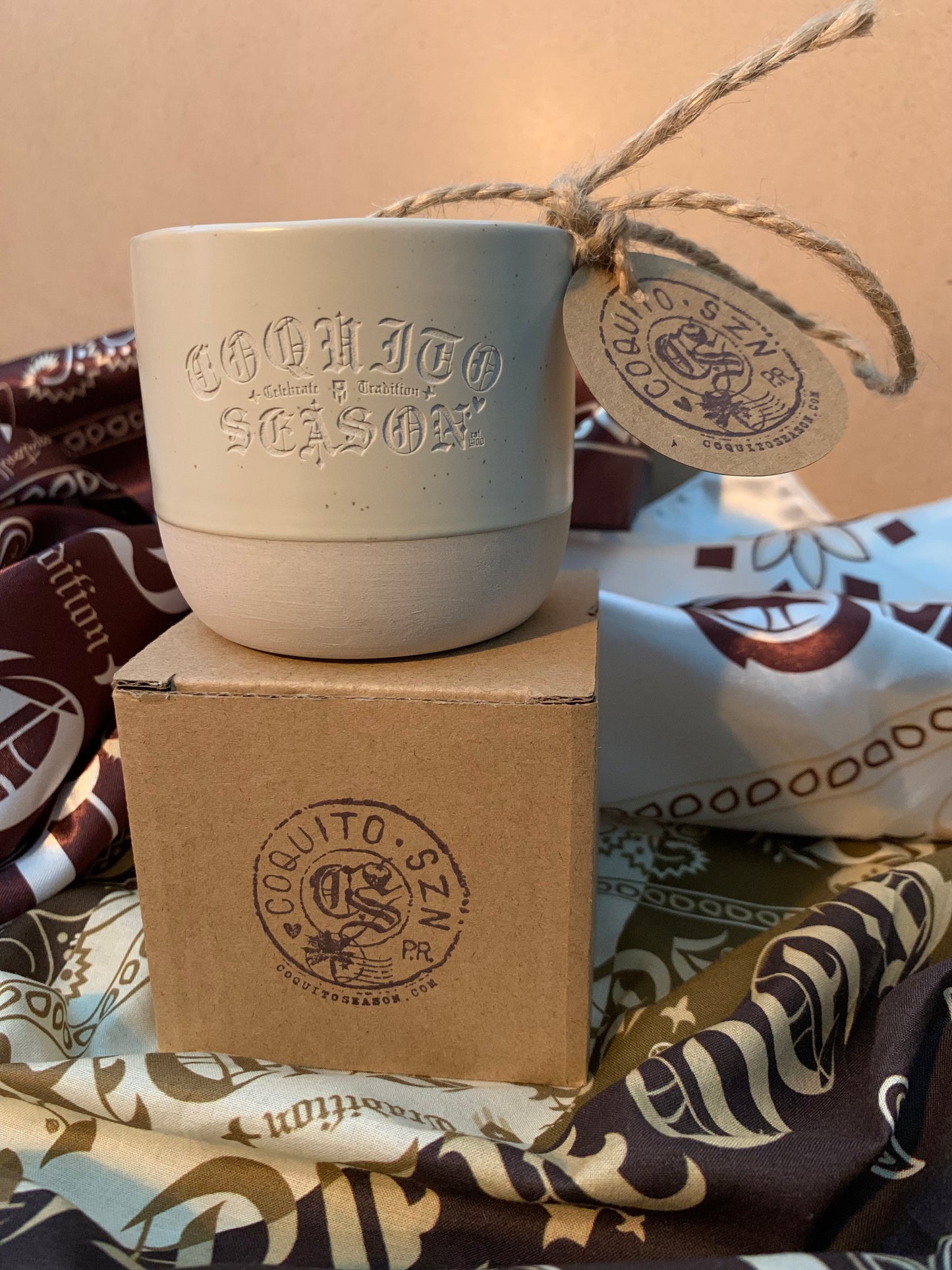 A1 - CoquitoSeason® Ceramic Engraved Coquito Shot Cups (4-Pack)