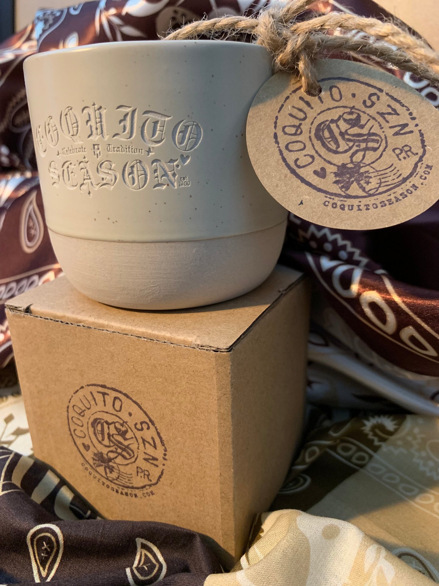 A1 - CoquitoSeason® Ceramic Engraved Coquito Shot Cups (4-Pack)