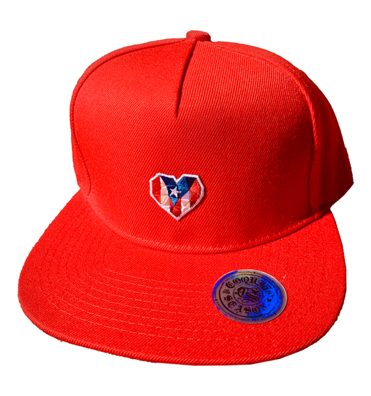 A2 - Corazón Borincano – Flat Bill Vintage Snapback (Red)