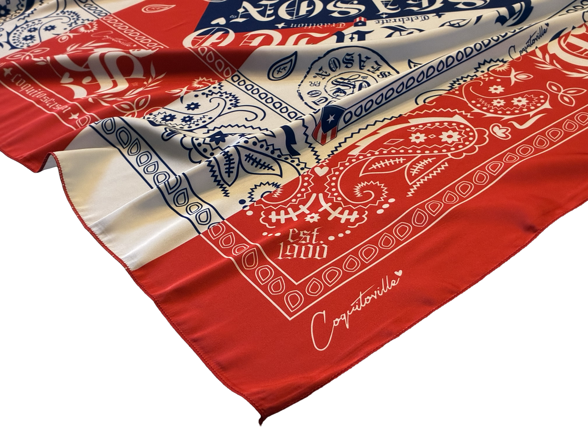 A1 - Bandana Puerto Rican Flag 🇵🇷 | Premium Satin XL Headwrap - Blue/Red/White *NEW*