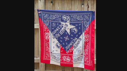 A1 - Bandana Puerto Rican Flag 🇵🇷 | Premium Satin XL Headwrap - Blue/Red/White *NEW*